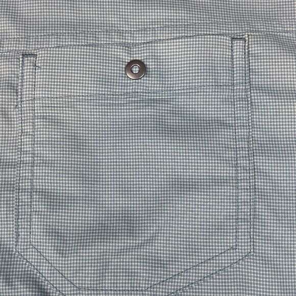 Kuhl Men's Stealth Light Teal Plaid Short Sleeve Snap Lightweight Shirt - M - Picture 5 of 13